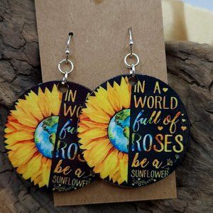 Baltic Birch sublimation wood earrings. New, Handmade.
